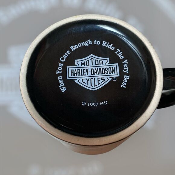 Harley-Davidson Motor Cycles 1903 Ceramic Coffee Mug Black‎ Orange Established - Picture 3 of 5